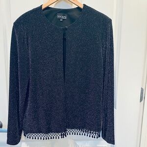 XSCAPE by Lawrence Kurtz Special Occasion Metallic Shell Cardigan size XL